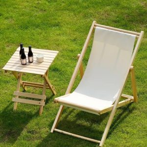 折疊實木帆布躺椅