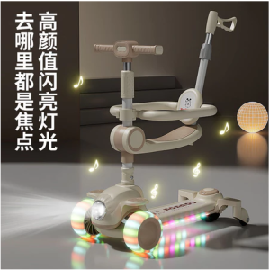 兒童滑板車溜溜車滑滑車2-3-6-12歲男女小孩三合一可坐可滑