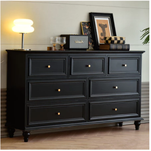 臥室黑色簡約抽屜柜子靠墻輕奢立櫃床尾收納櫃客廳