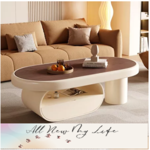 茶几茶幾客廳桌子 輕奢高級感茶几 現代極簡中古風客廳家用小戶型橢圓形茶桌