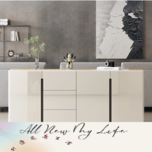 實木餐邊櫃儲物櫃 現代簡約廚房家用邊櫃置物酒櫃客廳靠牆櫥櫃